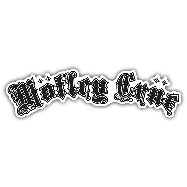 Car & Motorbike Stickers: M&ouml;tley Cr&uuml;e with Curved Text
