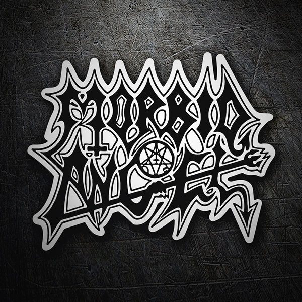 Car & Motorbike Stickers: Morbid Angel Black with Distorted Typography