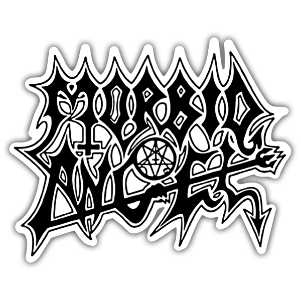 Car & Motorbike Stickers: Morbid Angel Black with Distorted Typography