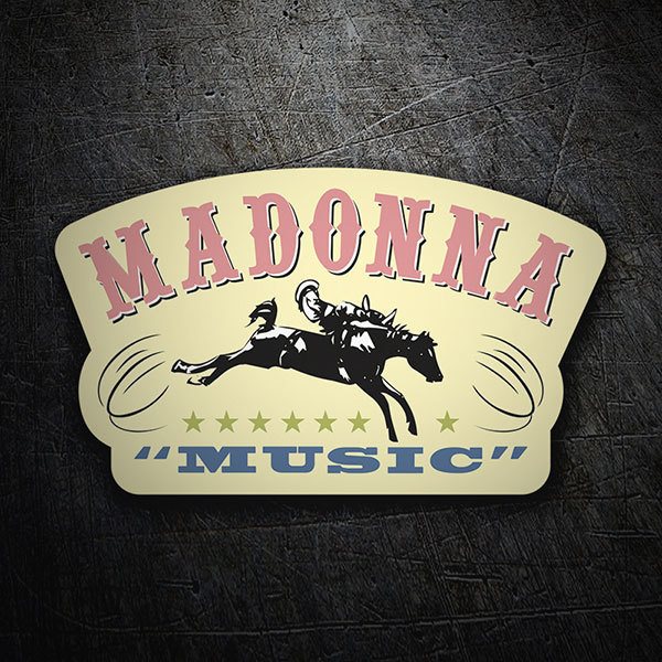 Car & Motorbike Stickers: Madonna with Horseman and Musical Text