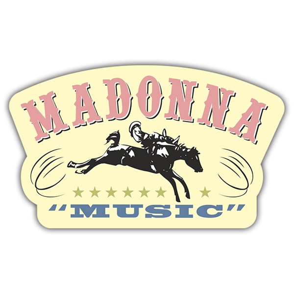 Car & Motorbike Stickers: Madonna with Horseman and Musical Text