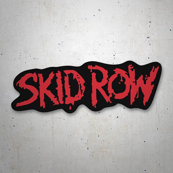 Car & Motorbike Stickers: SKID ROW in Irregular Red Text