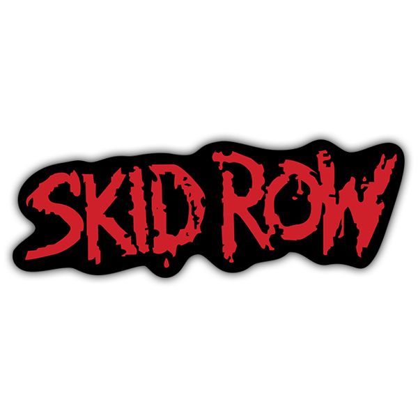 Car & Motorbike Stickers: SKID ROW in Irregular Red Text