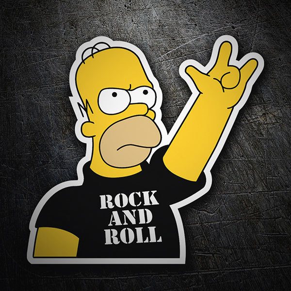 Homer Simpson with a rock and roll shirt