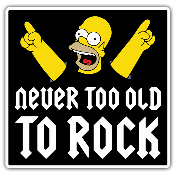 Car & Motorbike Stickers: Homer Never too old to rock 0