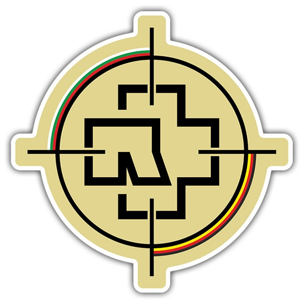 Car & Motorbike Stickers: Rammstein pointing with Abstract Cross