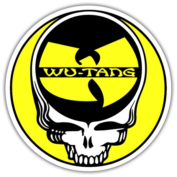 Car & Motorbike Stickers: Stylized Skull with Wu-Tang Clan Logo
