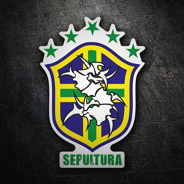 Car & Motorbike Stickers: Sepultura + Brazil shield
