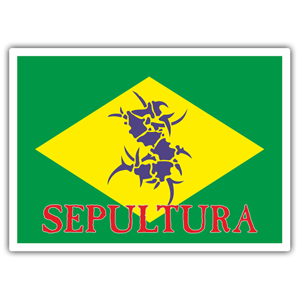 Car & Motorbike Stickers: Sepultura + Brazil flag
