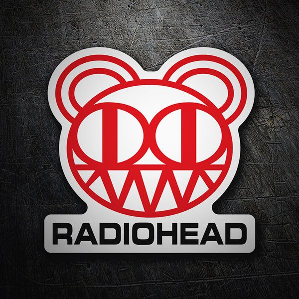 Car & Motorbike Stickers: Radiohead Bear Head with Text