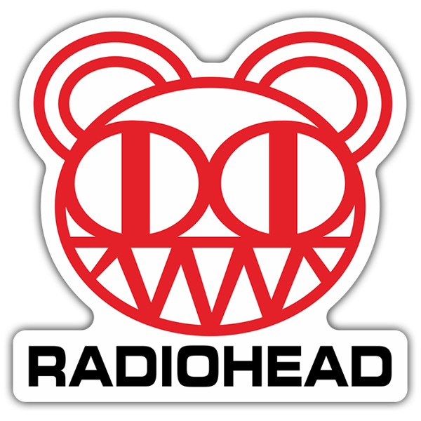 Car & Motorbike Stickers: Radiohead Bear Head with Text