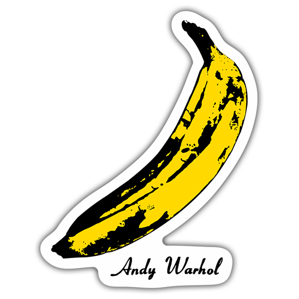 Car & Motorbike Stickers: Illustration of Yellow Banana with White Outline