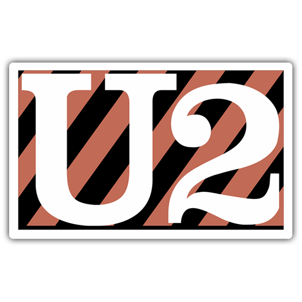 Car & Motorbike Stickers: U2 in White and Orange