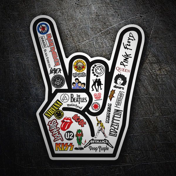 Car & Motorbike Stickers: Hand Rock Logos