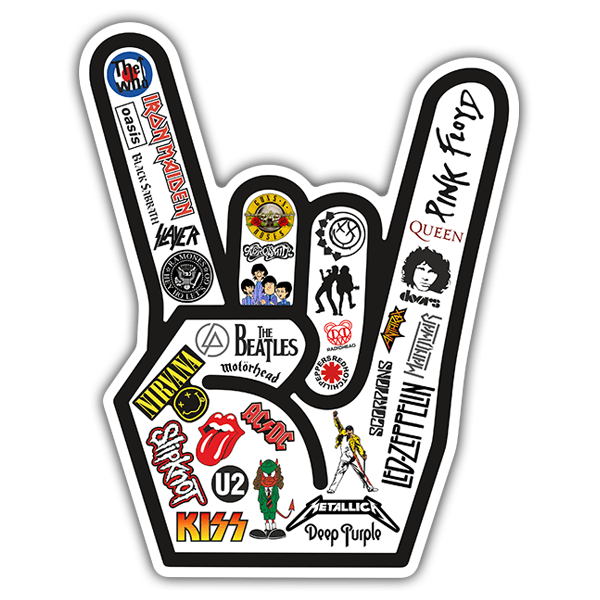 Car & Motorbike Stickers: Hand Rock Logos 0