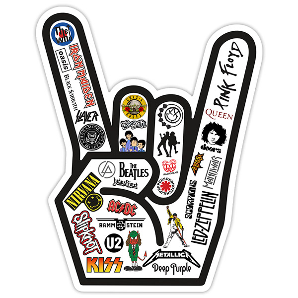 Car & Motorbike Stickers: Hand Rock Logos