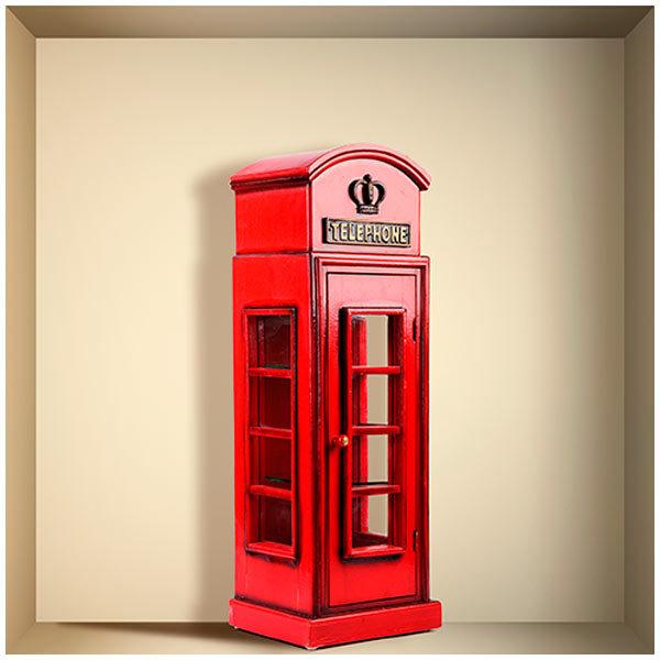 Wall Stickers: Red London phone booth niche