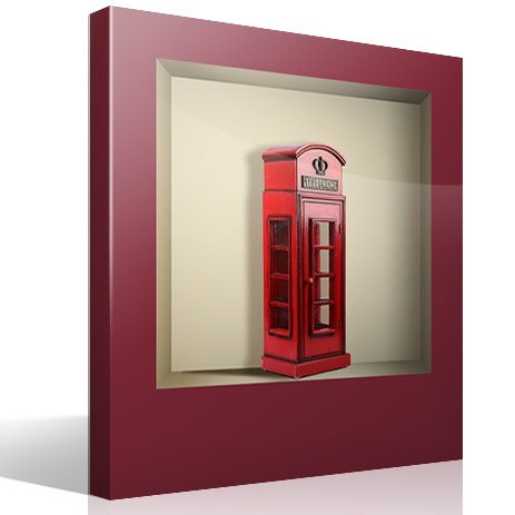 Wall Stickers: Red London phone booth niche