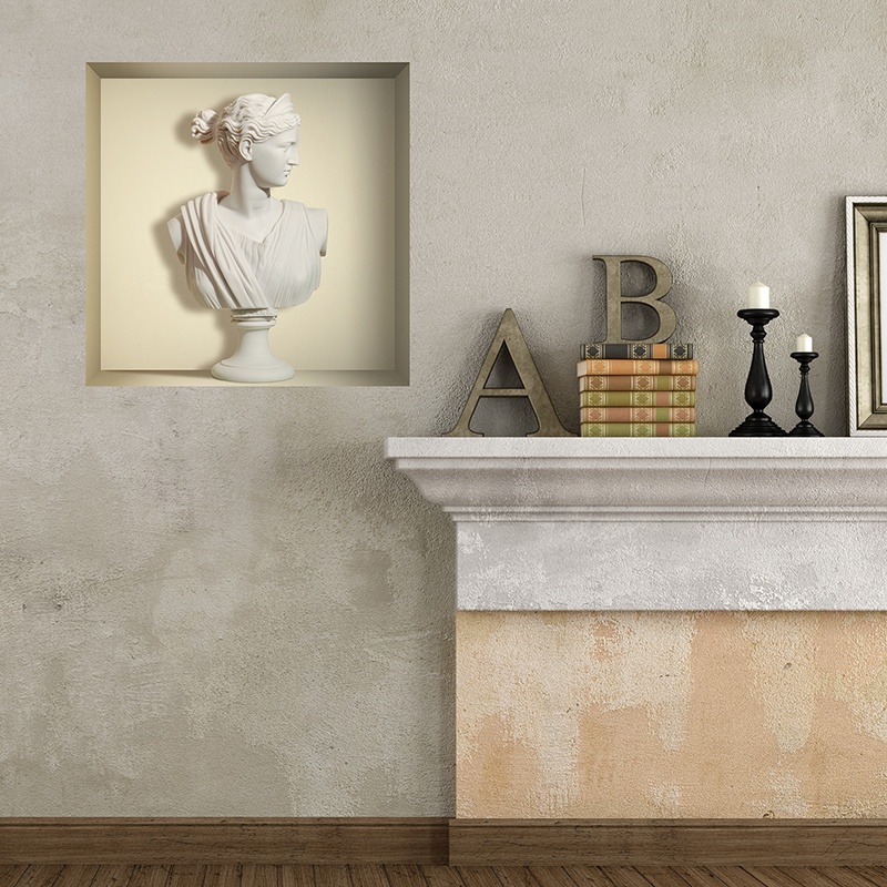 Wall Stickers: Greek marble bust niche