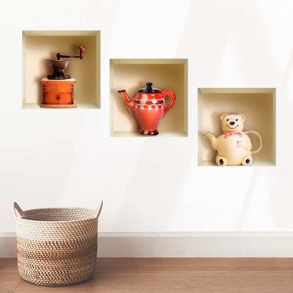 Wall Stickers: Niche Teapots and Grinder