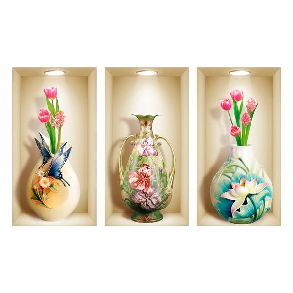 Wall Stickers: Niche Floral Vases