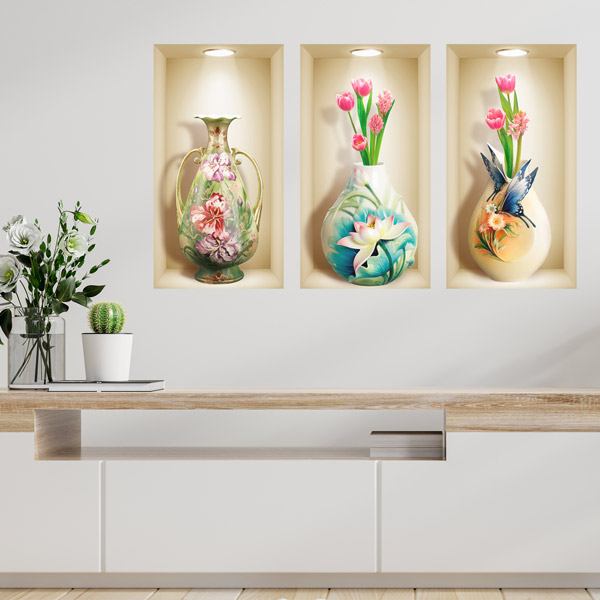 Wall Stickers: Niche Floral Vases