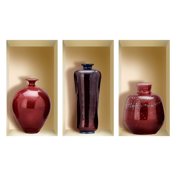 Wall Stickers: Niche Red Vases