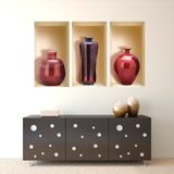 Wall Stickers: Niche Red Vases 3