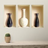 Wall Stickers: Niche Black and White Vases 3