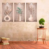 Wall Stickers: Niche Cream Vases 3