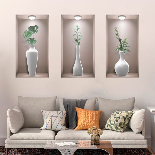 Wall Stickers: Niche White Vases II