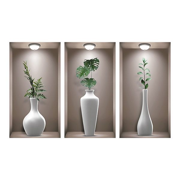 Wall Stickers: Niche White Vases II