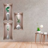 Wall Stickers: Niche White Vases II 3