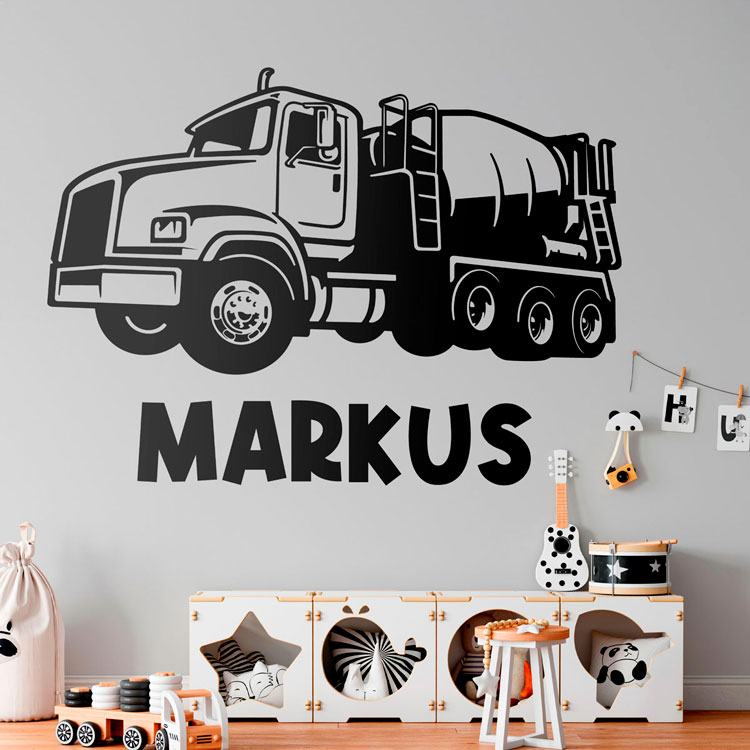 Stickers for Kids: Customized concrete mixer truck