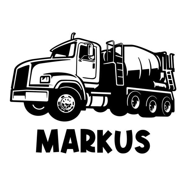 Stickers for Kids: Customized concrete mixer truck