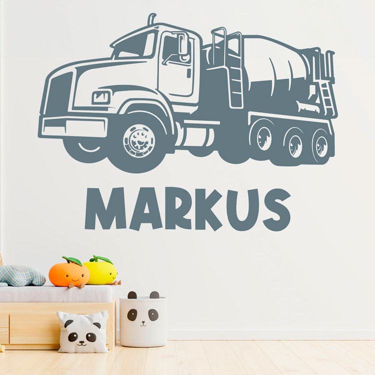 Stickers for Kids: Customized concrete mixer truck