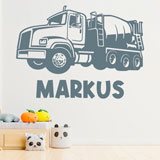 Stickers for Kids: Cement Mixer Truck with Name 2