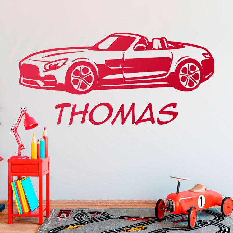 Stickers for Kids: Customized convertible sports car
