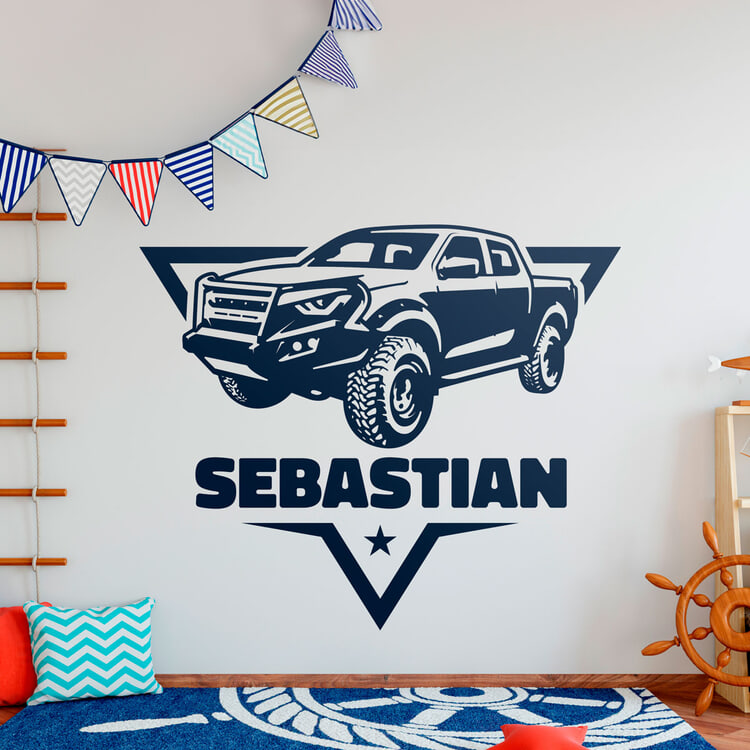 Stickers for Kids: Adventure 4x4 with Name