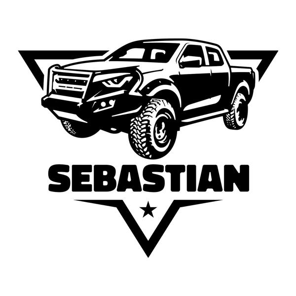 Stickers for Kids: Adventure 4x4 with Name