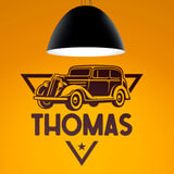 Stickers for Kids: Classic Retro Car with Name