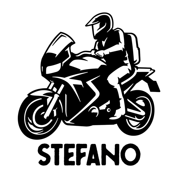 Stickers for Kids: Road Motorcycle with Name