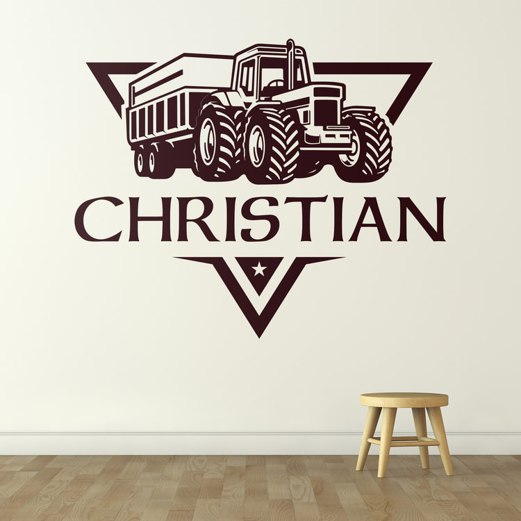 Stickers for Kids: Tractor con nombre