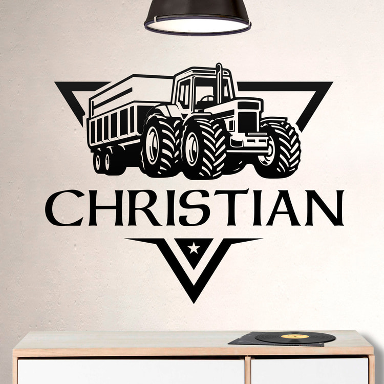 Personalized Name Tractor Decal 2