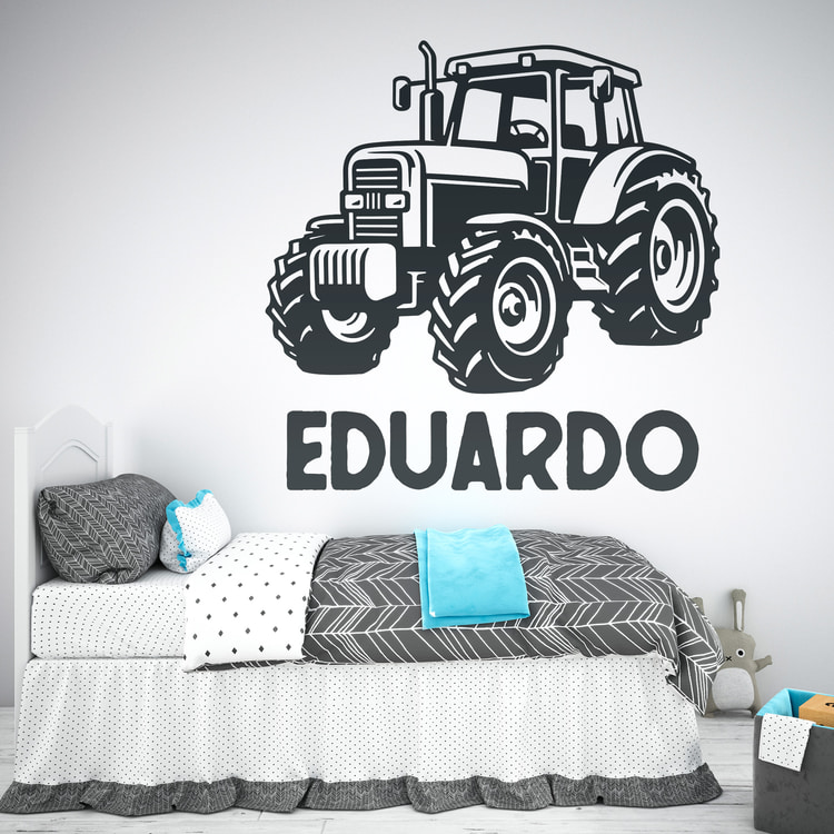 Stickers for Kids: Tractor John Deere with name
