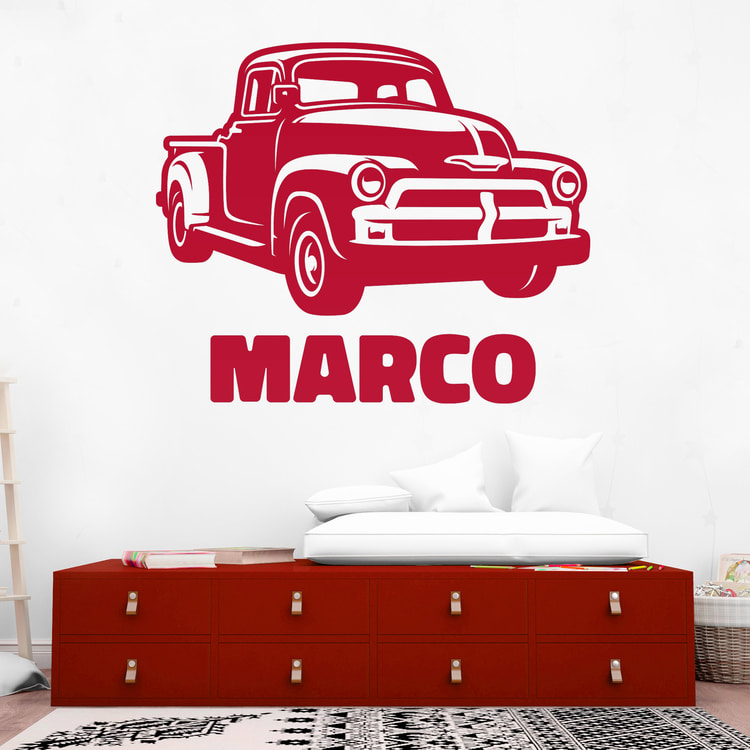 Stickers for Kids: Chevrolet Pickup with name