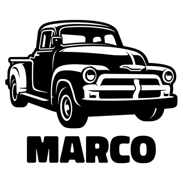 Stickers for Kids: Chevrolet Pickup with name
