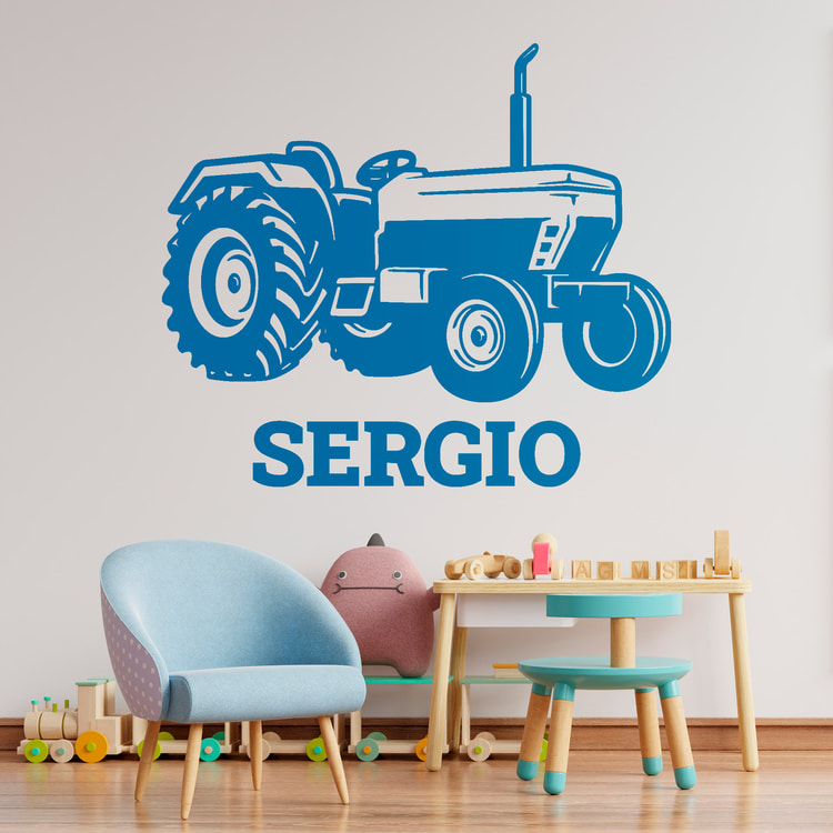 Stickers for Kids: Open tractor with name