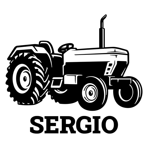 Stickers for Kids: Open tractor with name