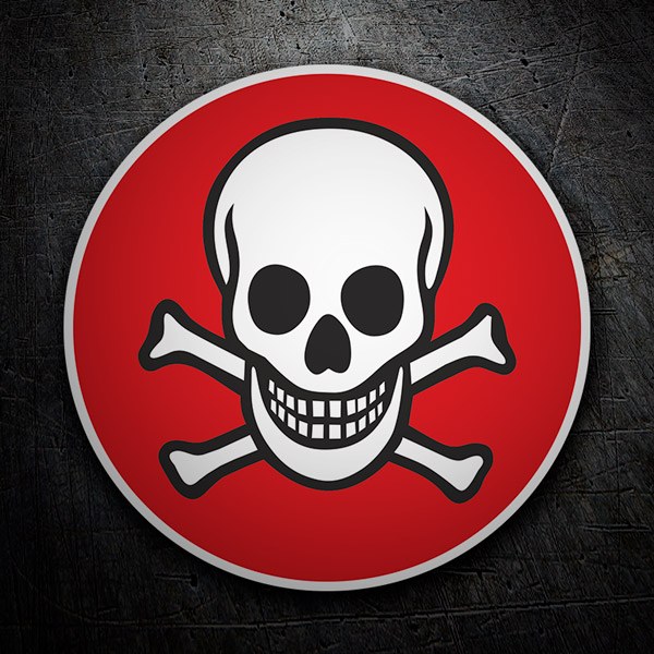 Car & Motorbike Stickers: Skull red background